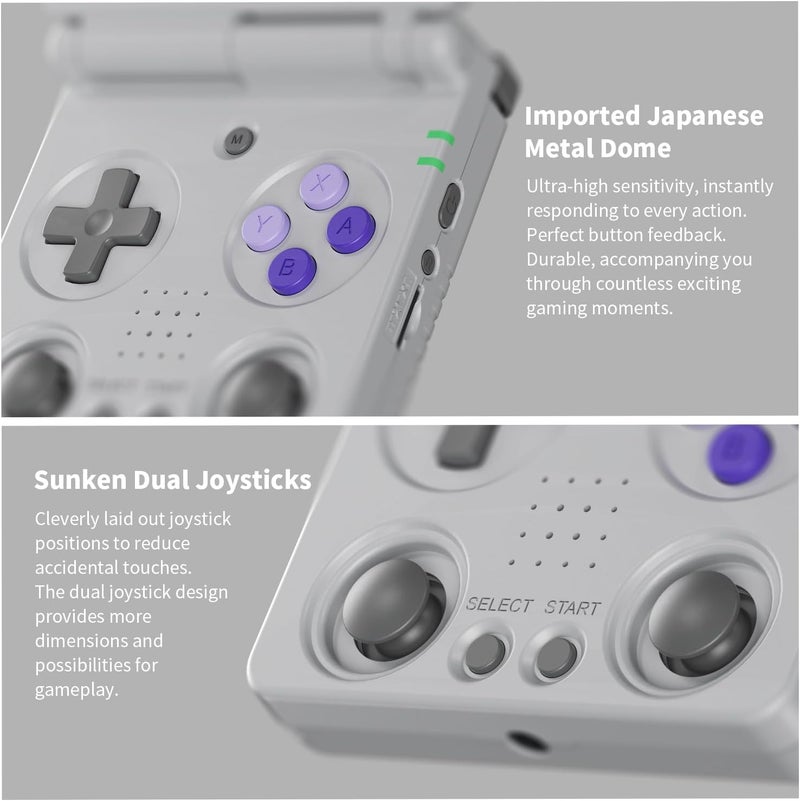 GiipGoop RG34XXSP Retro Handheld Game Console RG34XX SP Retro Gaming Console with 64G Preloaded 5000+ Games,3300 mAh Battey, Portable Pocket Arcade Support 30+ Simulators 5G WiFi Bluetooth HD Gray - Image 4
